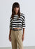 Maglia over crop a righe