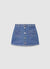 Gonna mini in denim con tasche a cuore