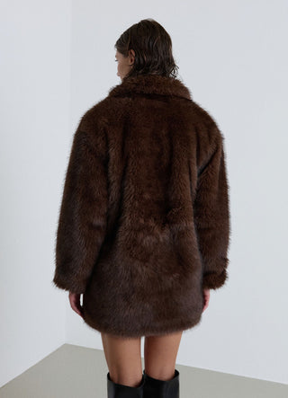 Doppelreihige Jacke mit Felloptik