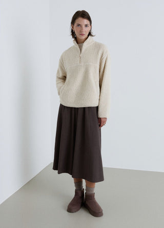 Fleece-Pullover mit halbem Reißverschluss