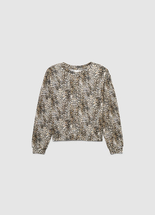 Pyjama set with leopard print top and trousers