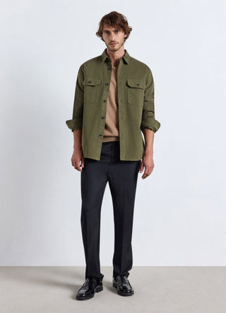 Camicia worker a tinta unita con tasche