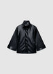Veste kimono effet cuir uni - S