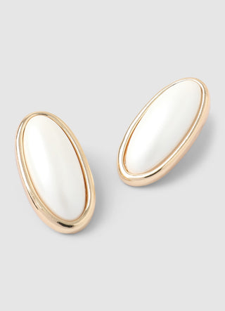 Boucles d'oreilles ovales avec perle