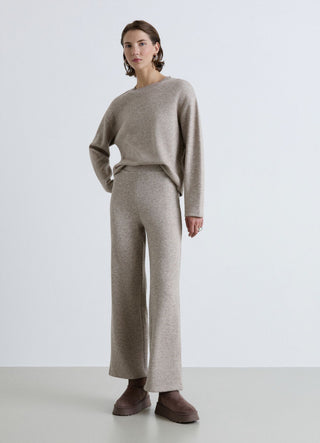 Soft solid-colour palazzo trousers