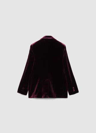 Single-breasted velvet jacket