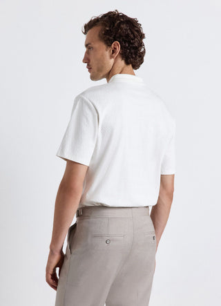 Solid colour jacquard polo T-shirt