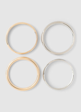 Pack of 4 round rigid bracelets