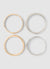 Pack of 4 round rigid bracelets