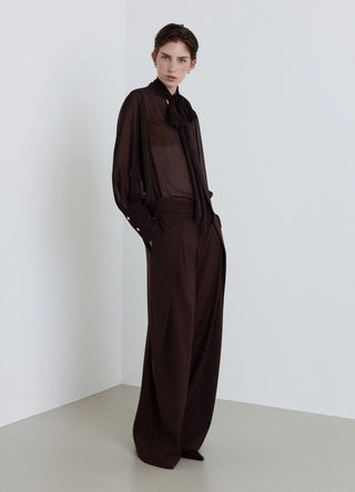 Blouse with sash belt