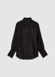 Bluse mit Transparenzeinsätzen und Strassapplikationen - XS