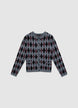 Cardigan girocollo con motivo rombi - S