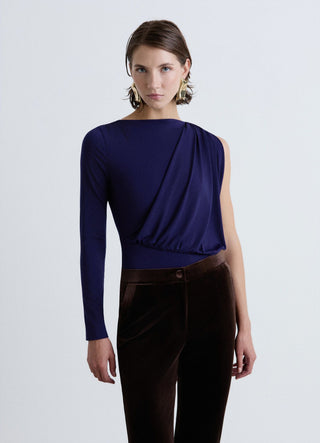 Body monospalla drappeggiato