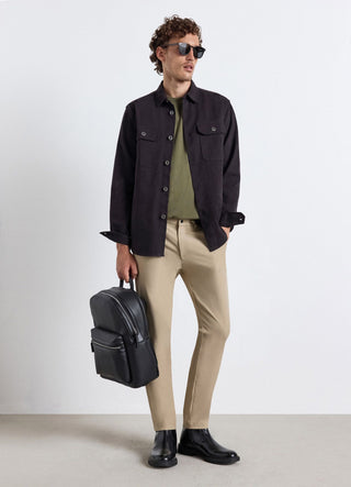 Camicia worker a tinta unita con tasche