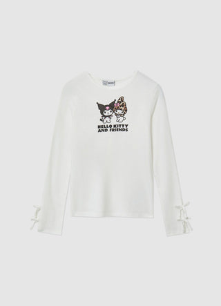 T-shirt a maniche lunghe con stampa Hello Kitty and friends