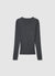 Long-sleeved ribbed T-shirt with a high collar