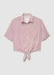 Striped shirt with front knot - M