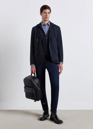Hooded jacket with button closure
