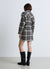 Robe courte à carreaux avec ceinture