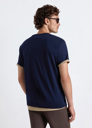 Uni-Farbener Rundhalsausschnitt T-Shirt