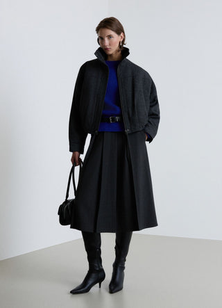 Bomber spinato con collo alto