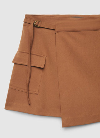 Gonna-pantalone asimmetrica con tasche cargo
