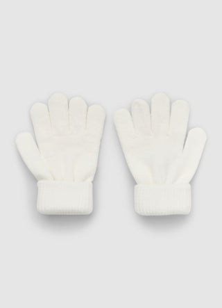 Guanti con polsino a costine e perline