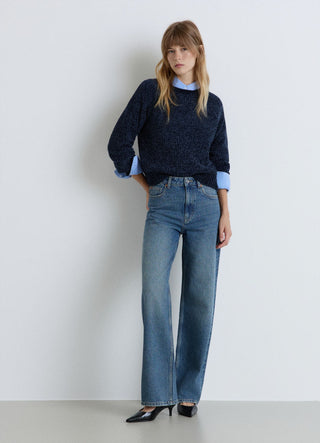 Jeans wide leg a vita alta