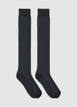 Long socks with chevron pattern
