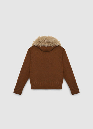 Maglia con cappuccio e zip frontale