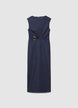 Ärmelloses Denimkleid mit Schnalle - L