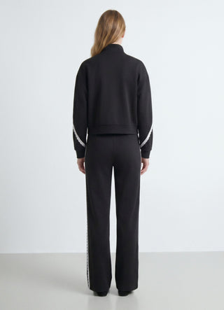 Long flared leggings with lace insert