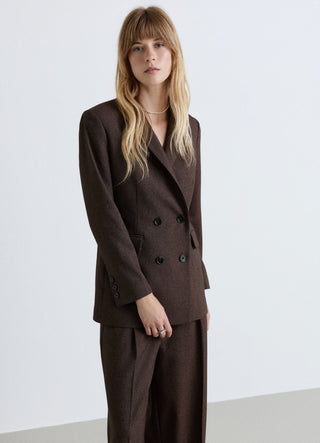 Solid-colour double-breasted jacket