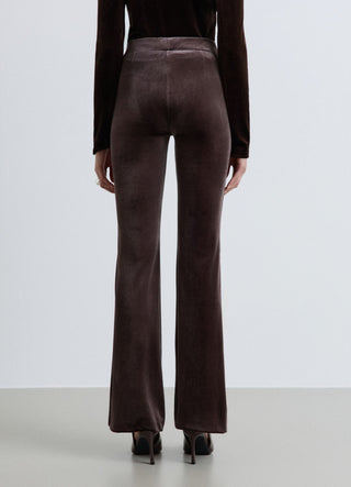 Leggings lunghi a zampa in ciniglia