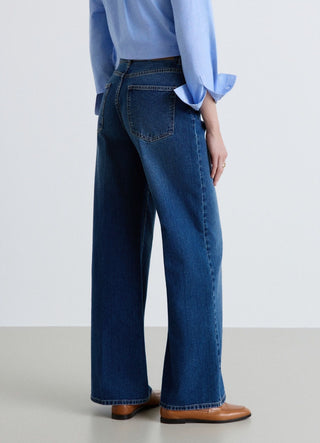High-waisted palazzo jeans