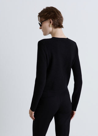 Cardigan en nid d'abeille avec boutons bijoux