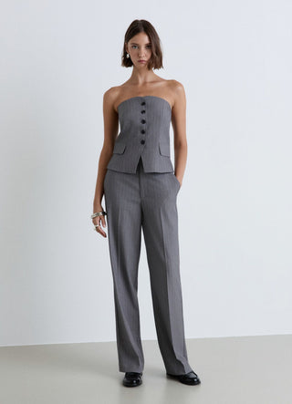 Pantaloni dritti gessati