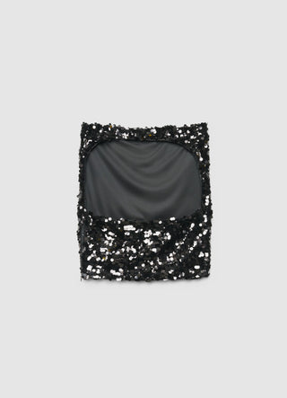 Top a fascia con paillettes e schiena scoperta