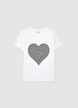 T-Shirt mit Strassherz - XXL