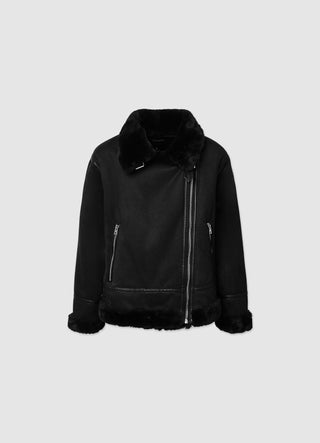 Gesteppte Jacke mit Fellkragen