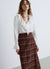 Blouse avec volant en simili satin