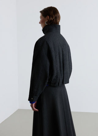 Bomber spinato con collo alto