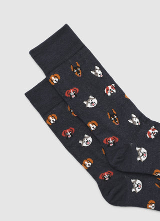 Ankle socks with dog print