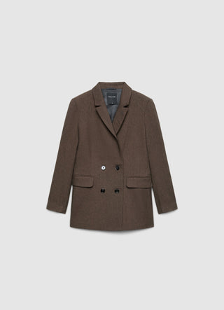 Solid-colour double-breasted jacket