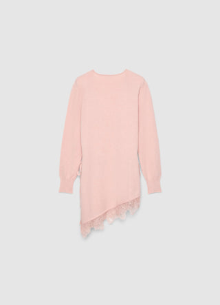 Pull long avec bordure en dentelle