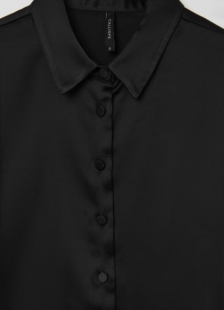Camicia crop simil satin