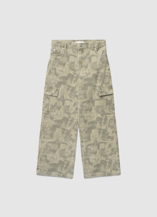 Pantaloni cargo lunghi con stampa mimetica