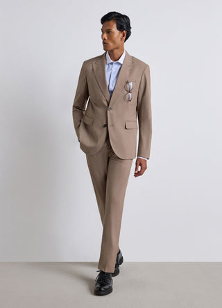 Single-breasted jacket with two plain-coloured buttons