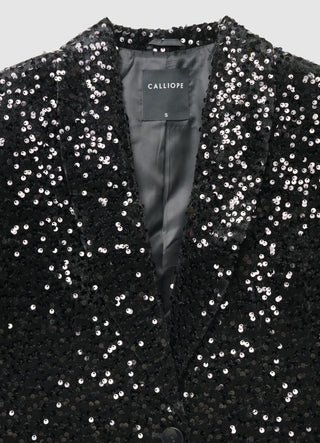 Single-breasted jacket with sequins