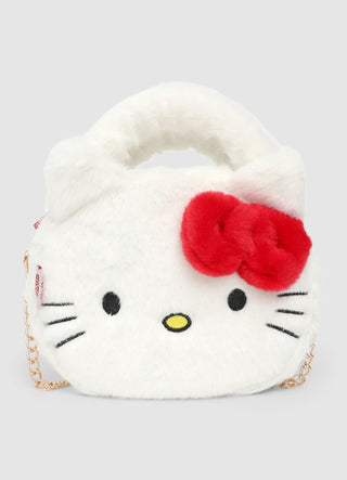 Hello Kitty faux fur handbag with chain strap